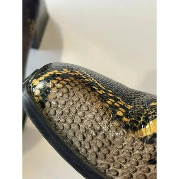 Franco Sarto Size 7M Generous Leather Snake Print Block women Heel Bootie - Picture 13 of 14